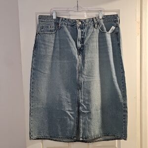 Old Navy Light Blue Denim Skirt with Button Detail